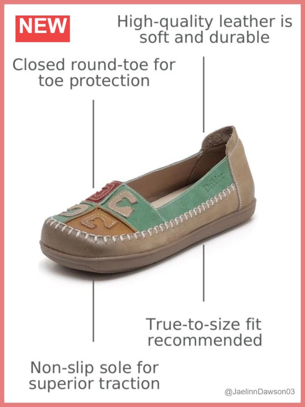Women's Genuine Leather Slip On Loafers Casual Daily Walking Shoes Multi Color - Picture 2 of 6